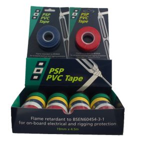 PSP PVC Tape  24 ruller 19mmx4.5m  Assorteret