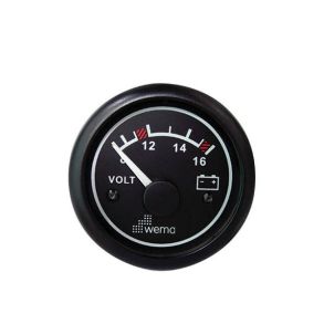 Wema Voltmeter 8-16 Volt DC Sort