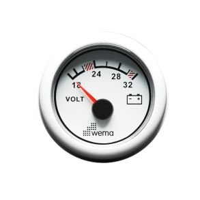 Wema Voltmeter 24 Volt Hvidt