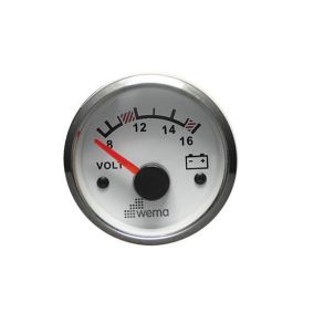Wema Voltmeter 12 Volt Hvidt RF