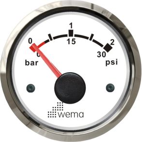 Wema Turbotryk instrument 0-2 bar Hvidt RF