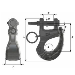 Wichard Snapsjkel 54 mm bred fixed 8mm