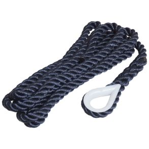 Robline fortjningstov 3 slet m/kovs navy, 12mm x 4m