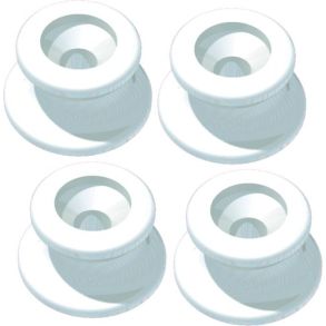 Unimer Kalechefste hvid 25mm, h. 13mm med skruer 4-pak