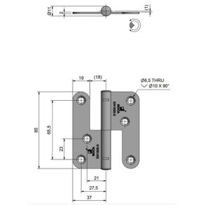 Roca drhngsel 74x85mm hjre RF