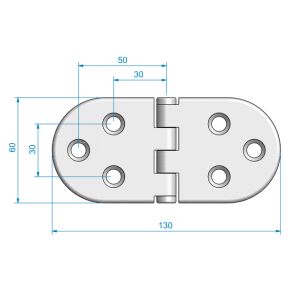 Roca hngsel 60x130mm AISI 316