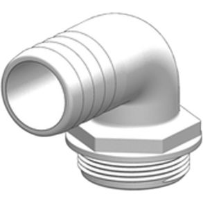 Trudesign Aquavalve slangestuds hvid 90° 1 1/2