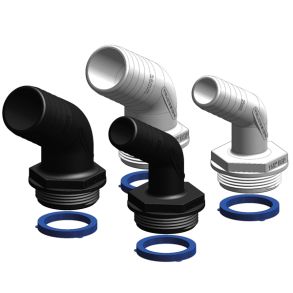 Trudesign Aquavalve slangestuds hvid 120° 1 1/2