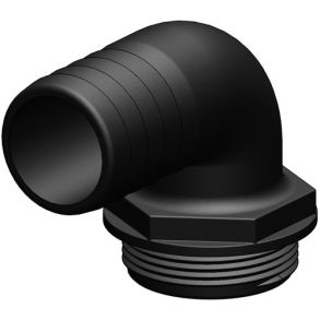 Trudesign Aquavalve slangestuds sort 90° 1 1/2