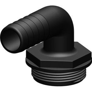 Trudesign Aquavalve slangestuds sort 90° 1 1/2