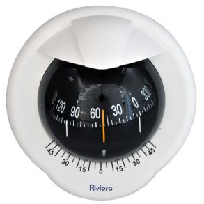 Riviera skotmonteret kompas Polare, hvid/sort