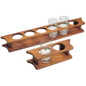 Roca glasholder teak 28x9x9cm, 2 glas