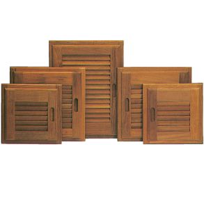 Roca  jalousilge med ramme teak, hjre 28x28cm