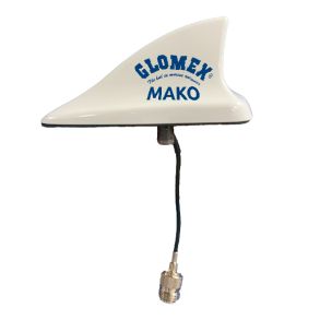 Glomex Mako VHF antenne hvid, 8m kabel og stik PL259