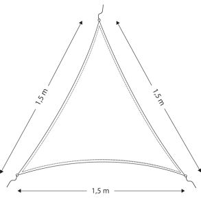 Cockpit solsejl/presenning trekantet 1,5m