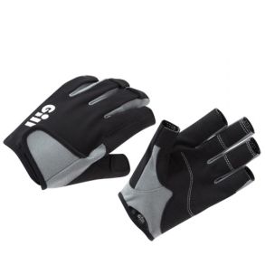Gill 7043 sejlerhandsker u/fingre sort/gr, str M