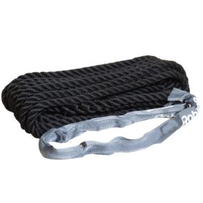 Robline fortjning, je med webbing, 3-slet Sort 16mm 10m