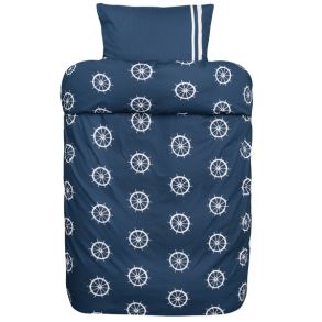 Hie maritim sengest 140x200 navy/hvid